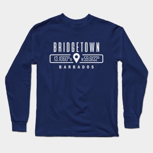 Bridgetown, Barbados GPS Location Long Sleeve T-Shirt